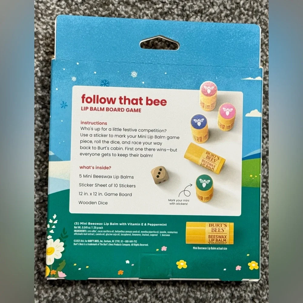 Burt’s Bees Lip Balm Board Game 5 Mini Lip Balm Set